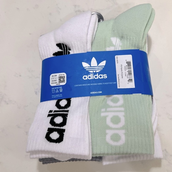 Adidas Men's Crew Socks - Blue and White - Picture 1 of 3